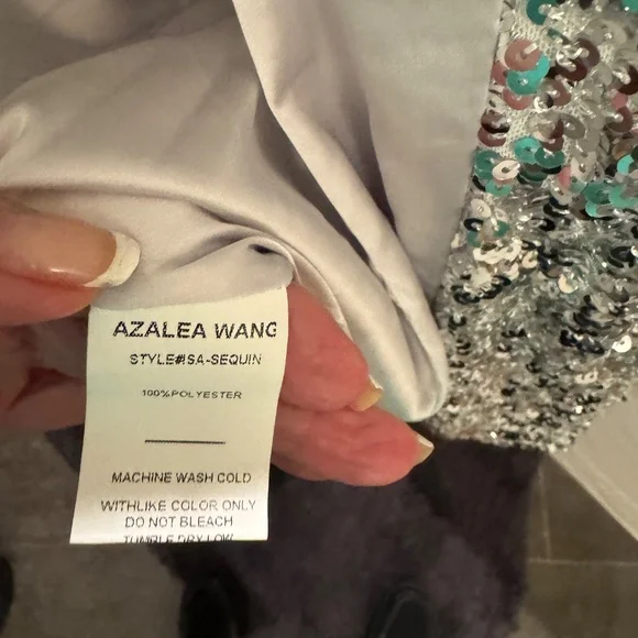 AZALEA WANG  SEQUIN BLAZER JACKET SILVER XL - Picture 5 of 12